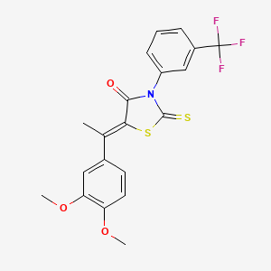 5-[1-(3,4-dimethoxyphenyl)ethylidene]-2-thioxo-3-[3-(trifluoromethyl)phenyl]-1,3-thiazolidin-4-one