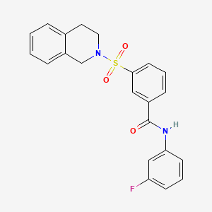 3-(3,4-dihydro-1H-isoquinolin-2-ylsulfonyl)-N-(3-fluorophenyl)benzamide