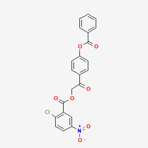 molecular formula C22H14ClNO7 B3667149 2-[4-(benzoyloxy)phenyl]-2-oxoethyl 2-chloro-5-nitrobenzoate 