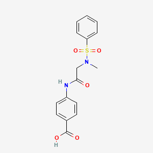 molecular formula C16H16N2O5S B3667163 4-[[2-[benzenesulfonyl(methyl)amino]acetyl]amino]benzoic acid 