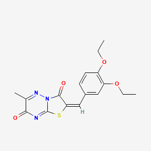 (2E)-2-(3,4-diethoxybenzylidene)-6-methyl-7H-[1,3]thiazolo[3,2-b][1,2,4]triazine-3,7(2H)-dione