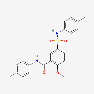 molecular formula C22H22N2O4S B3667208 2-methoxy-N-(4-methylphenyl)-5-[(4-methylphenyl)sulfamoyl]benzamide 