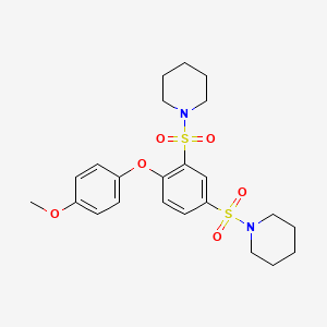 molecular formula C23H30N2O6S2 B3667237 1,1'-{[4-(4-methoxyphenoxy)-1,3-phenylene]disulfonyl}dipiperidine 