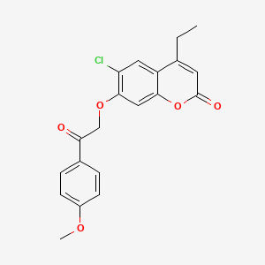 molecular formula C20H17ClO5 B3667273 6-chloro-4-ethyl-7-[2-(4-methoxyphenyl)-2-oxoethoxy]-2H-chromen-2-one 