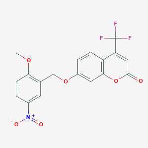 7-[(2-METHOXY-5-NITROPHENYL)METHOXY]-4-(TRIFLUOROMETHYL)-2H-CHROMEN-2-ONE