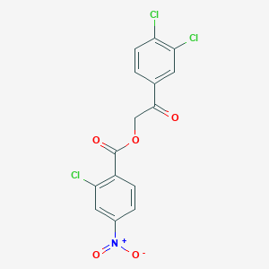 molecular formula C15H8Cl3NO5 B3667313 2-(3,4-dichlorophenyl)-2-oxoethyl 2-chloro-4-nitrobenzoate 