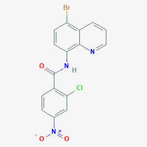 molecular formula C16H9BrClN3O3 B3667330 N-(5-bromo-8-quinolinyl)-2-chloro-4-nitrobenzamide 