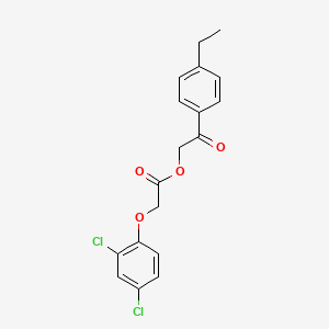 molecular formula C18H16Cl2O4 B3667338 2-(4-ethylphenyl)-2-oxoethyl (2,4-dichlorophenoxy)acetate 