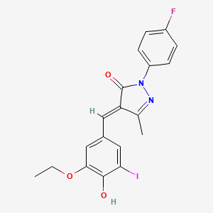 molecular formula C19H16FIN2O3 B3667440 4-(3-ethoxy-4-hydroxy-5-iodobenzylidene)-2-(4-fluorophenyl)-5-methyl-2,4-dihydro-3H-pyrazol-3-one 