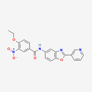 molecular formula C21H16N4O5 B3667484 4-ethoxy-3-nitro-N-[2-(3-pyridinyl)-1,3-benzoxazol-5-yl]benzamide 