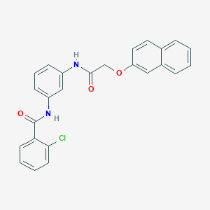 molecular formula C25H19ClN2O3 B3667491 2-chloro-N-[3-[(2-naphthalen-2-yloxyacetyl)amino]phenyl]benzamide 