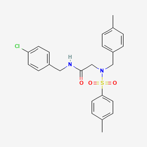 molecular formula C24H25ClN2O3S B3667520 N-[(4-chlorophenyl)methyl]-2-[(4-methylphenyl)methyl-(4-methylphenyl)sulfonylamino]acetamide 