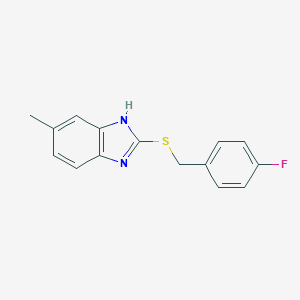 molecular formula C15H13FN2S B366753 2-[(4-fluorophenyl)methylsulfanyl]-6-methyl-1H-benzimidazole CAS No. 342383-63-5