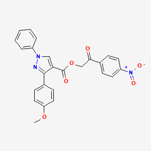 2-(4-nitrophenyl)-2-oxoethyl 3-(4-methoxyphenyl)-1-phenyl-1H-pyrazole-4-carboxylate