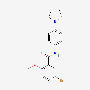 molecular formula C18H19BrN2O2 B3667548 5-bromo-2-methoxy-N-[4-(1-pyrrolidinyl)phenyl]benzamide 