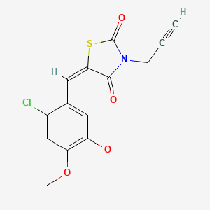 (5E)-5-(2-chloro-4,5-dimethoxybenzylidene)-3-(prop-2-yn-1-yl)-1,3-thiazolidine-2,4-dione