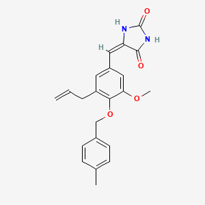 (5E)-5-({3-METHOXY-4-[(4-METHYLPHENYL)METHOXY]-5-(PROP-2-EN-1-YL)PHENYL}METHYLIDENE)IMIDAZOLIDINE-2,4-DIONE