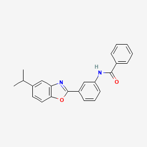 molecular formula C23H20N2O2 B3667587 N-{3-[5-(propan-2-yl)-1,3-benzoxazol-2-yl]phenyl}benzamide 