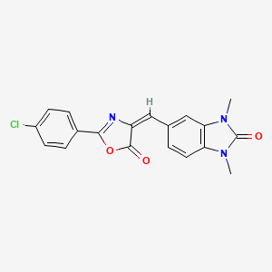 5-{[2-(4-chlorophenyl)-5-oxo-1,3-oxazol-4(5H)-ylidene]methyl}-1,3-dimethyl-1,3-dihydro-2H-benzimidazol-2-one