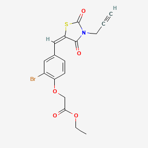 ethyl (2-bromo-4-{[2,4-dioxo-3-(2-propyn-1-yl)-1,3-thiazolidin-5-ylidene]methyl}phenoxy)acetate