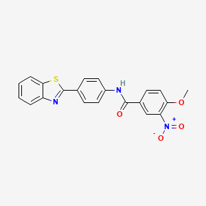 molecular formula C21H15N3O4S B3667667 N-[4-(1,3-benzothiazol-2-yl)phenyl]-4-methoxy-3-nitrobenzamide 