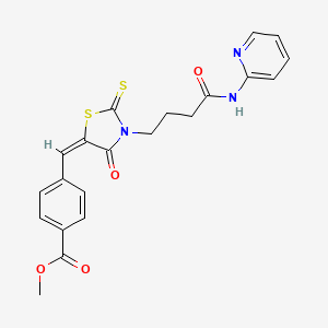 methyl 4-({4-oxo-3-[4-oxo-4-(2-pyridinylamino)butyl]-2-thioxo-1,3-thiazolidin-5-ylidene}methyl)benzoate