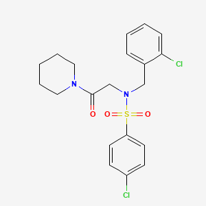 molecular formula C20H22Cl2N2O3S B3667679 4-chloro-N-(2-chlorobenzyl)-N-[2-oxo-2-(piperidin-1-yl)ethyl]benzenesulfonamide 