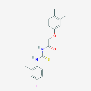 molecular formula C18H19IN2O2S B3667683 2-(3,4-dimethylphenoxy)-N-[(4-iodo-2-methylphenyl)carbamothioyl]acetamide 