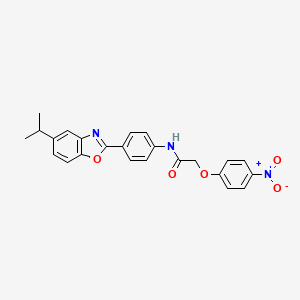 molecular formula C24H21N3O5 B3667702 N-[4-(5-isopropyl-1,3-benzoxazol-2-yl)phenyl]-2-(4-nitrophenoxy)acetamide 