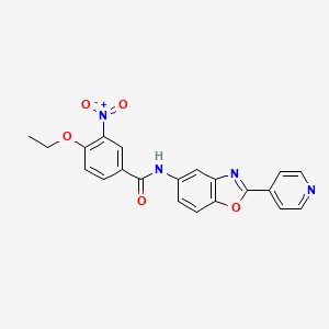 4-ethoxy-3-nitro-N-[2-(pyridin-4-yl)-1,3-benzoxazol-5-yl]benzamide