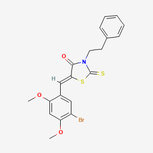 5-(5-bromo-2,4-dimethoxybenzylidene)-3-(2-phenylethyl)-2-thioxo-1,3-thiazolidin-4-one