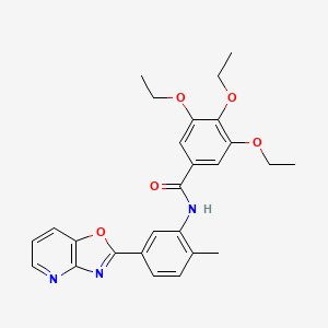 3,4,5-triethoxy-N-(2-methyl-5-[1,3]oxazolo[4,5-b]pyridin-2-ylphenyl)benzamide