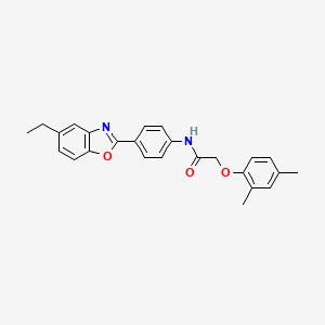 2-(2,4-dimethylphenoxy)-N-[4-(5-ethyl-1,3-benzoxazol-2-yl)phenyl]acetamide