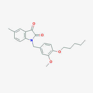 molecular formula C22H25NO4 B366774 1-[3-甲氧基-4-(戊氧基)苄基]-5-甲基-1H-吲哚-2,3-二酮 CAS No. 620931-76-2