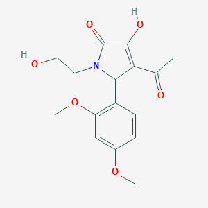 molecular formula C16H19NO6 B366775 4-acetyl-5-(2,4-dimethoxyphenyl)-3-hydroxy-1-(2-hydroxyethyl)-1,5-dihydro-2H-pyrrol-2-one CAS No. 332149-33-4