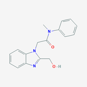 molecular formula C17H17N3O2 B366776 2-[2-(hydroxymethyl)benzimidazolyl]-N-methyl-N-phenylacetamide CAS No. 853752-71-3