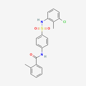 molecular formula C21H19ClN2O3S B3667761 N-(4-{[(3-chloro-2-methylphenyl)amino]sulfonyl}phenyl)-2-methylbenzamide 