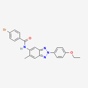 molecular formula C22H19BrN4O2 B3667803 4-bromo-N-[2-(4-ethoxyphenyl)-6-methyl-2H-1,2,3-benzotriazol-5-yl]benzamide 