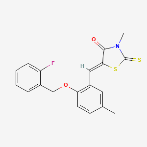 5-{2-[(2-fluorobenzyl)oxy]-5-methylbenzylidene}-3-methyl-2-thioxo-1,3-thiazolidin-4-one