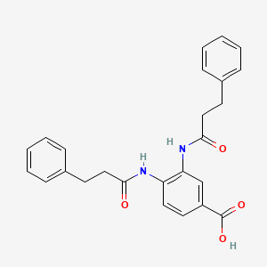 molecular formula C25H24N2O4 B3667872 3,4-bis[(3-phenylpropanoyl)amino]benzoic acid 