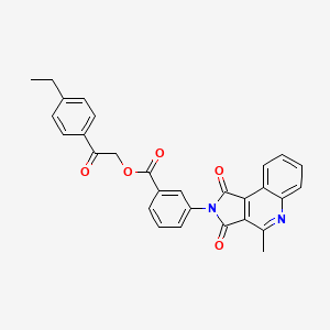 molecular formula C29H22N2O5 B3667916 2-(4-ethylphenyl)-2-oxoethyl 3-(4-methyl-1,3-dioxo-1,3-dihydro-2H-pyrrolo[3,4-c]quinolin-2-yl)benzoate 