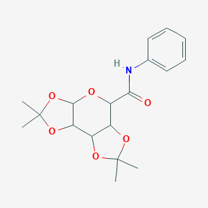 molecular formula C18H23NO6 B366795 2,2,7,7-Tetramethyl-tetrahydrobis[1,3]dioxolo[4,5-b:4',5'-d]pyran-5-carboxylic acid, phenylamide CAS No. 347412-23-1