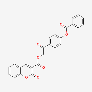 molecular formula C25H16O7 B3668012 2-[4-(benzoyloxy)phenyl]-2-oxoethyl 2-oxo-2H-chromene-3-carboxylate 