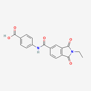 molecular formula C18H14N2O5 B3668038 4-{[(2-ethyl-1,3-dioxo-2,3-dihydro-1H-isoindol-5-yl)carbonyl]amino}benzoic acid 