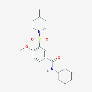 N-cyclohexyl-4-methoxy-3-[(4-methyl-1-piperidinyl)sulfonyl]benzamide