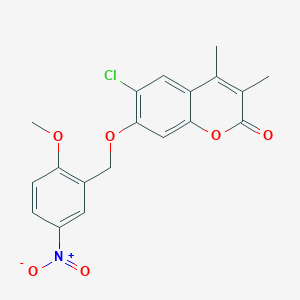 6-chloro-7-[(2-methoxy-5-nitrobenzyl)oxy]-3,4-dimethyl-2H-chromen-2-one