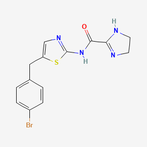 molecular formula C14H13BrN4OS B3668133 N-[5-(4-bromobenzyl)-1,3-thiazol-2-yl]-4,5-dihydro-1H-imidazole-2-carboxamide 