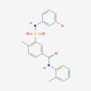 3-{[(3-bromophenyl)amino]sulfonyl}-4-methyl-N-(2-methylphenyl)benzamide