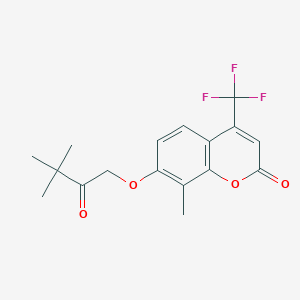 7-(3,3-dimethyl-2-oxobutoxy)-8-methyl-4-(trifluoromethyl)-2H-chromen-2-one