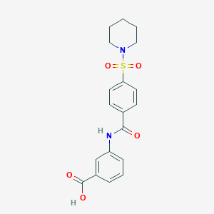 molecular formula C19H20N2O5S B3668201 3-{[4-(1-piperidinylsulfonyl)benzoyl]amino}benzoic acid 